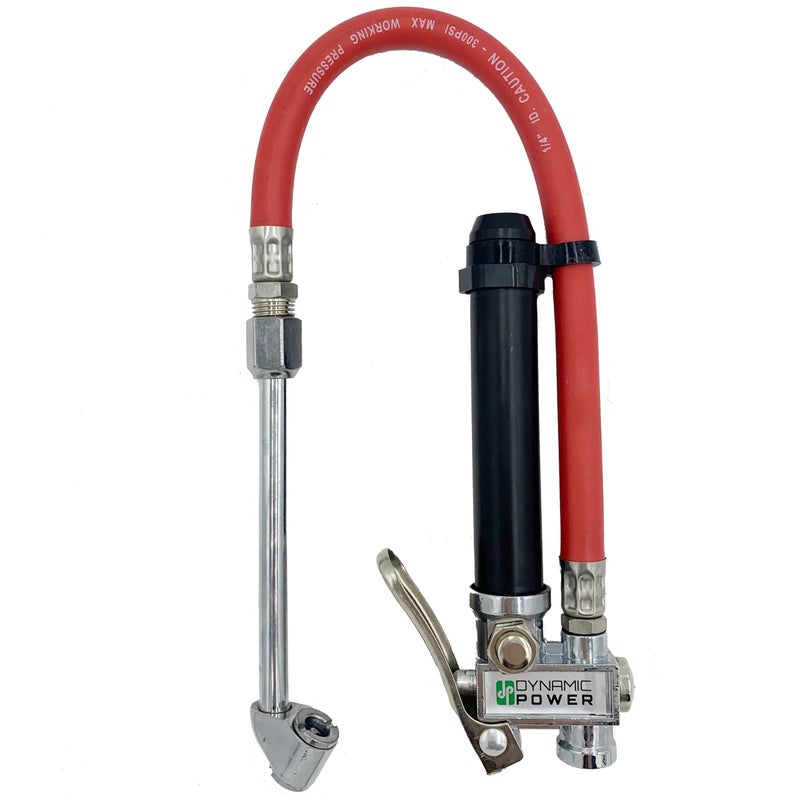 DYNAMIC POWER Dual Foot Chuck Inflator with 12â€œ Rubber Hose, 1/4" Female NPT. D-TG-6 - Image 1
